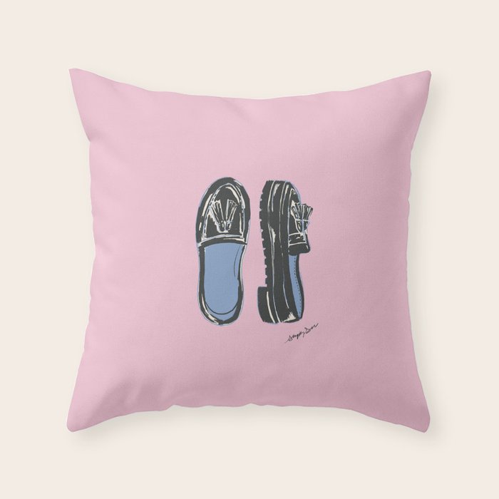 Loafer Shoe Illustration Throw Pillow Gallery Image 6
