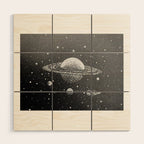 "Saturn's Moons" Outer Space Original Art, Planets, Galaxy Wall Decor Wood Wall Art Gallery Image 1