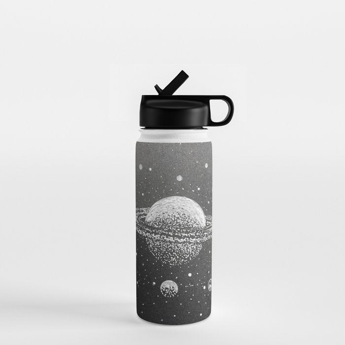 "Saturn's Moons" Outer Space Original Art, Planets, Galaxy Wall Decor Water Bottle Gallery Image 1