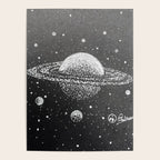 "Saturn's Moons" Outer Space Original Art, Planets, Galaxy Wall Decor Poster Gallery Image 4