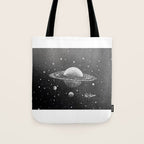 "Saturn's Moons" Outer Space Original Art, Planets, Galaxy Wall Decor Tote Bag Gallery Image 1