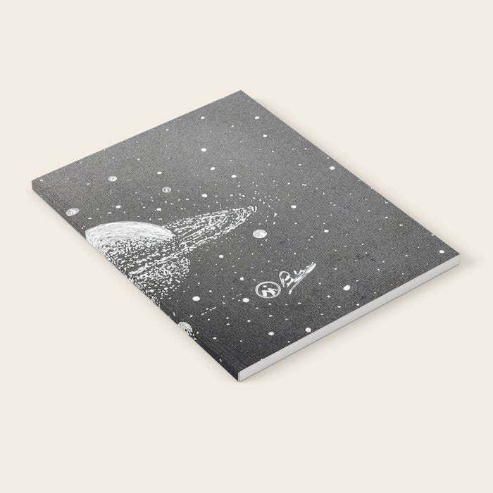 "Saturn's Moons" Outer Space Original Art, Planets, Galaxy Wall Decor Notebook Gallery Image 2