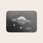 "Saturn's Moons" Outer Space Original Art, Planets, Galaxy Wall Decor Bath Mat Gallery Image 1