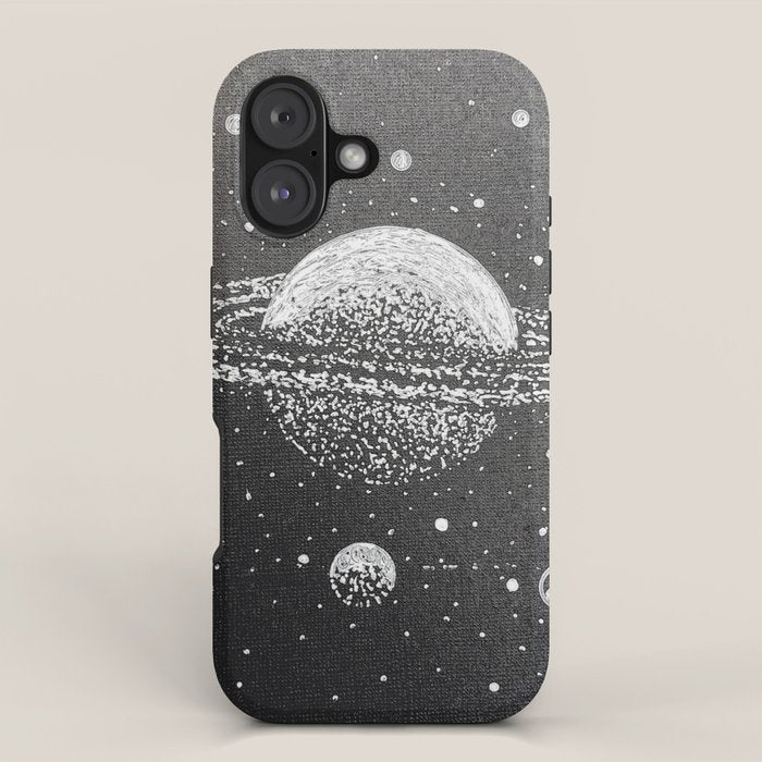 "Saturn's Moons" Outer Space Original Art, Planets, Galaxy Wall Decor iPhone Case Gallery Image 1