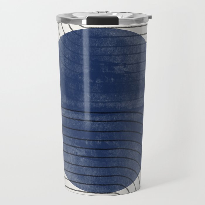 Deep Blue Simple Composition Travel Mug Gallery Image 1