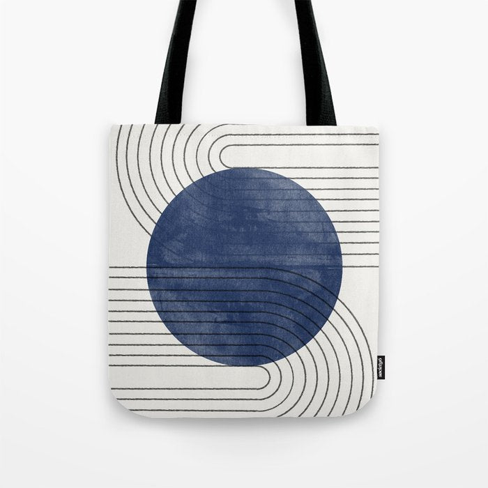 Deep Blue Simple Composition Tote Bag Gallery Image 1