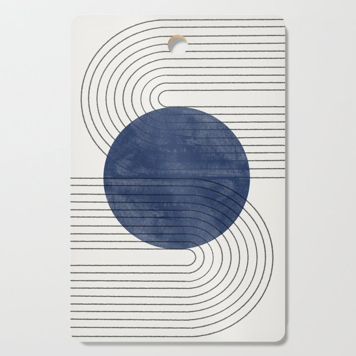 Deep Blue Simple Composition Cutting Board Gallery Image 1