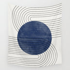 Deep Blue Simple Composition Wall Tapestry Gallery Image 4