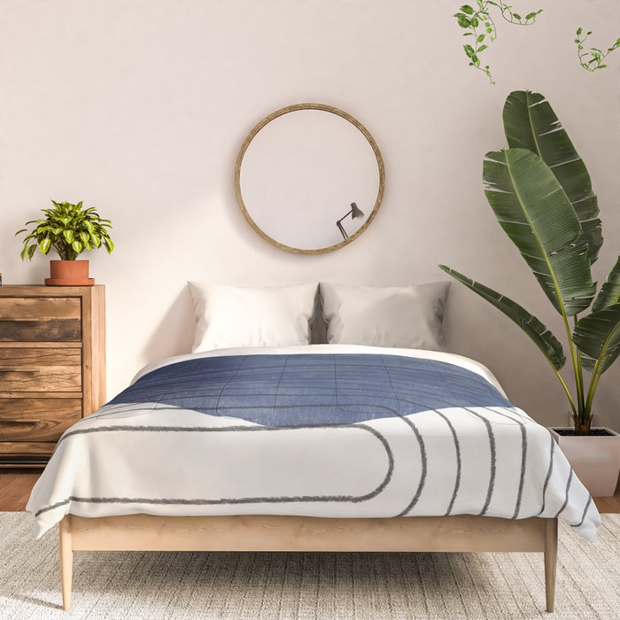 Deep Blue Simple Composition Comforter Gallery Image 3