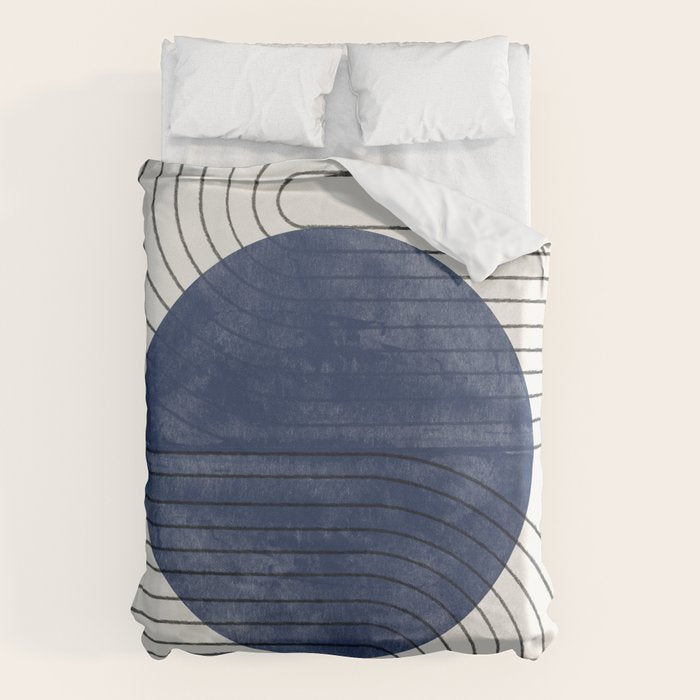 Deep Blue Simple Composition Duvet Cover Gallery Image 1