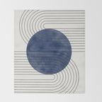 Deep Blue Simple Composition Throw Blanket Gallery Image 2