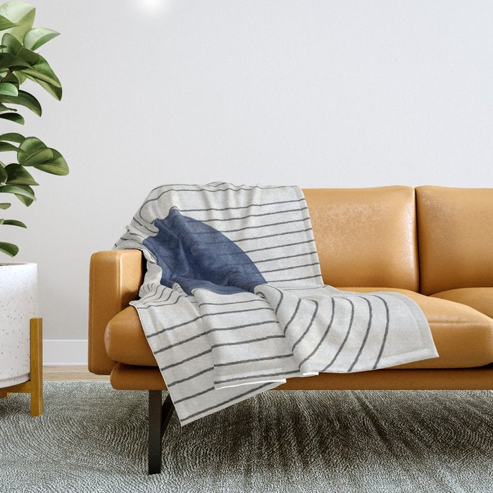 Deep Blue Simple Composition Throw Blanket Gallery Image 1
