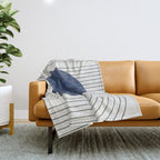 Deep Blue Simple Composition Throw Blanket Gallery Image 1