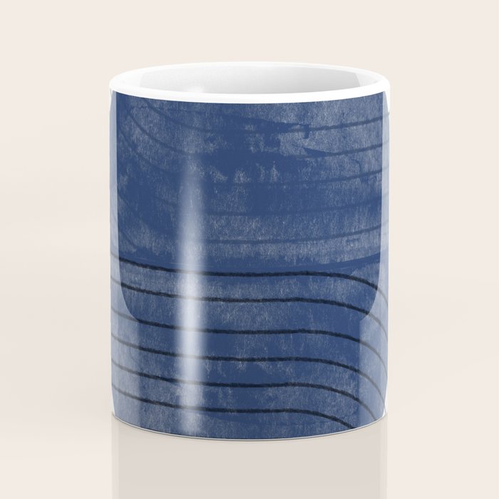 Deep Blue Simple Composition Coffee Mug Gallery Image 4