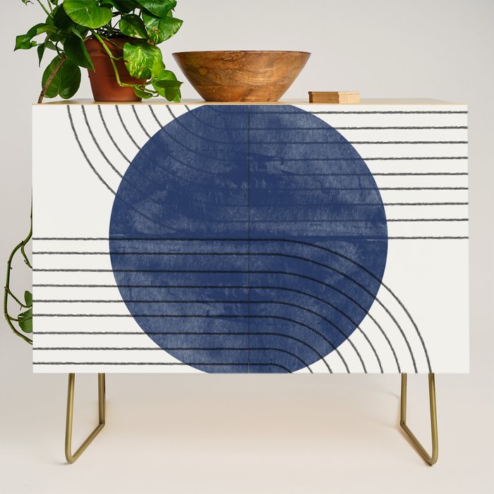 Deep Blue Simple Composition Credenza Gallery Image 1