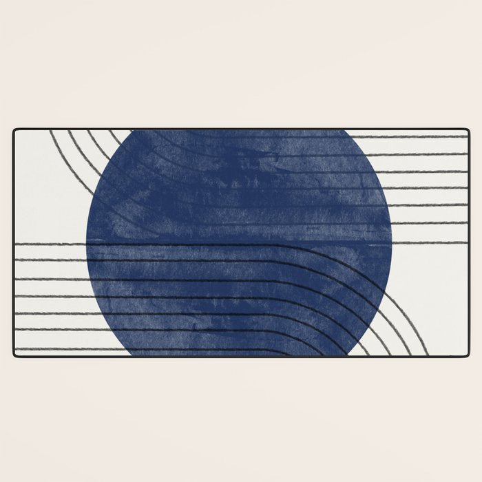 Deep Blue Simple Composition Desk Mat Gallery Image 3