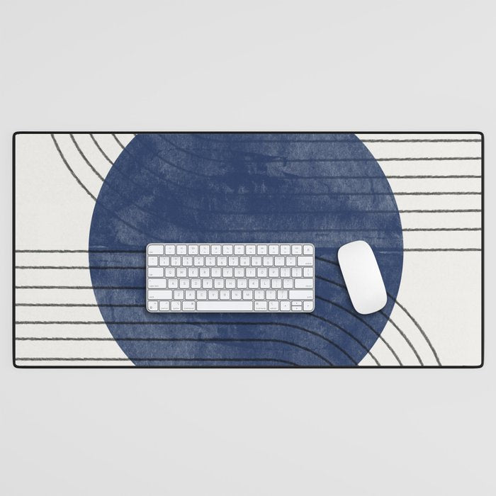 Deep Blue Simple Composition Desk Mat Gallery Image 1