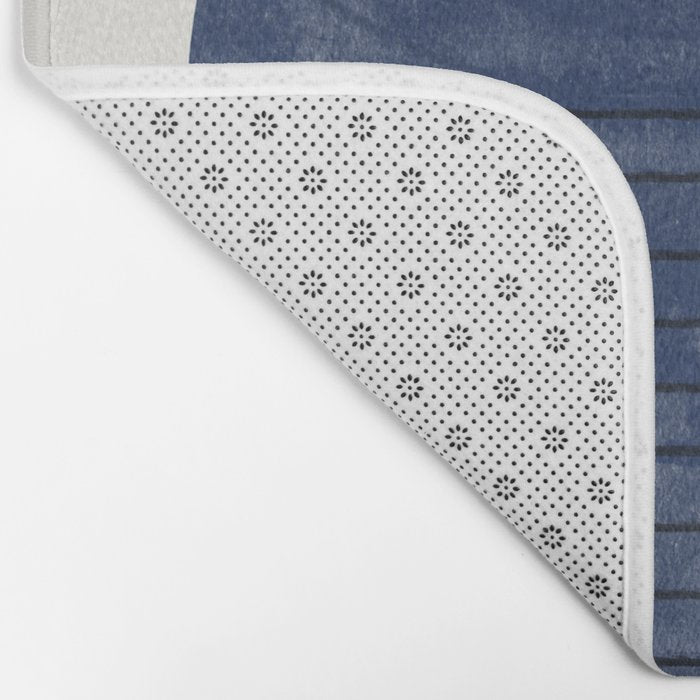 Deep Blue Simple Composition Bath Mat Gallery Image 2