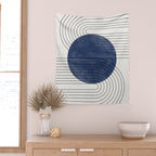 Deep Blue Simple Composition Wall Tapestry Gallery Image 2