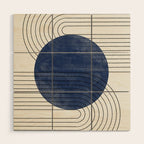 Deep Blue Simple Composition Wood Wall Art Gallery Image 1