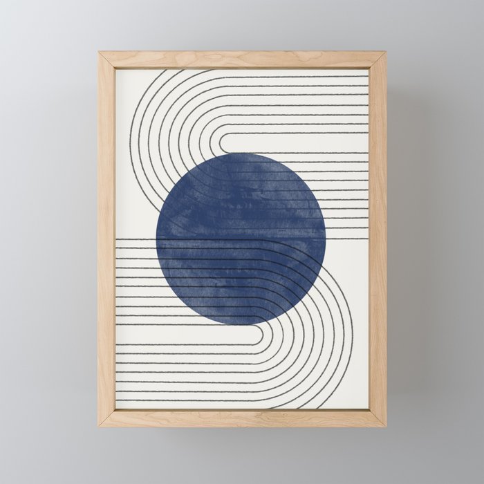 Deep Blue Simple Composition Mini Art Print Gallery Image 1