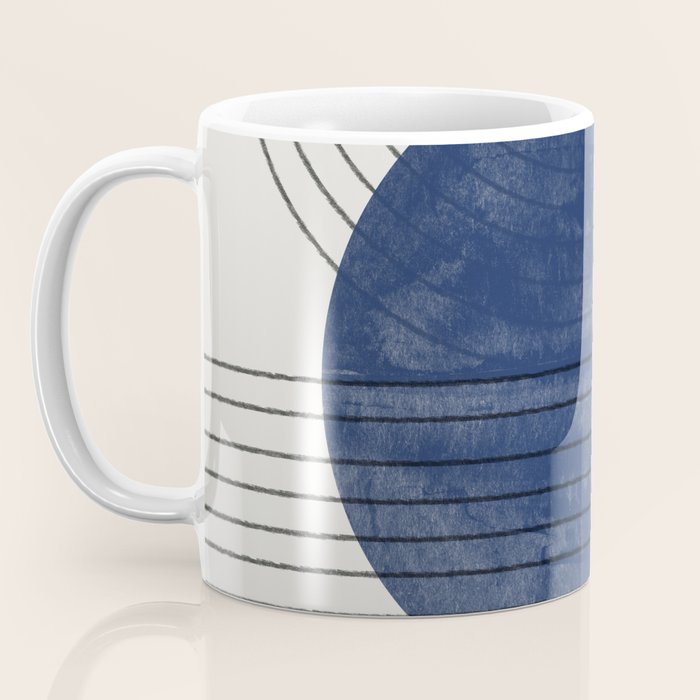 Deep Blue Simple Composition Coffee Mug Gallery Image 3