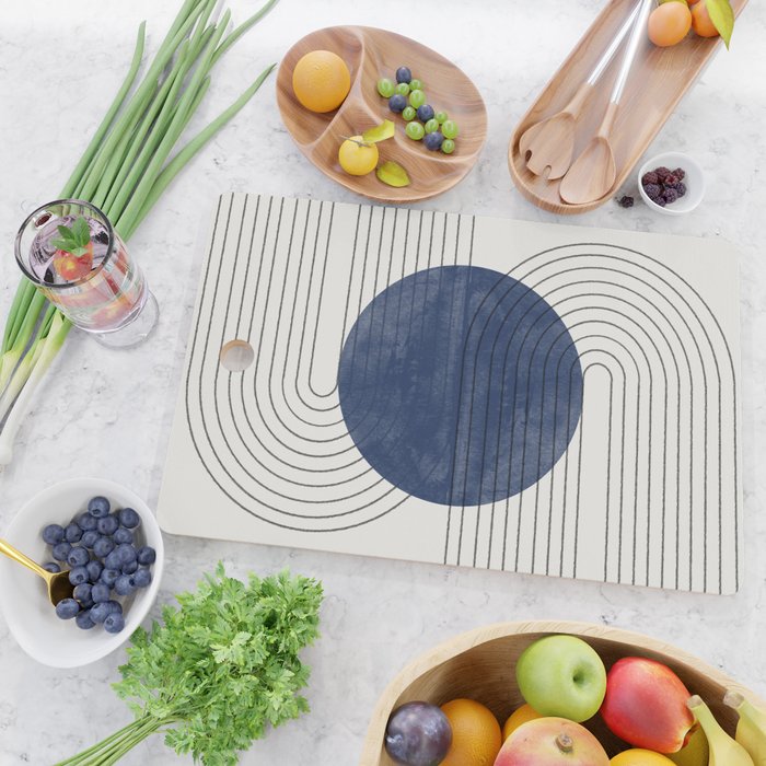 Deep Blue Simple Composition Cutting Board Gallery Image 2