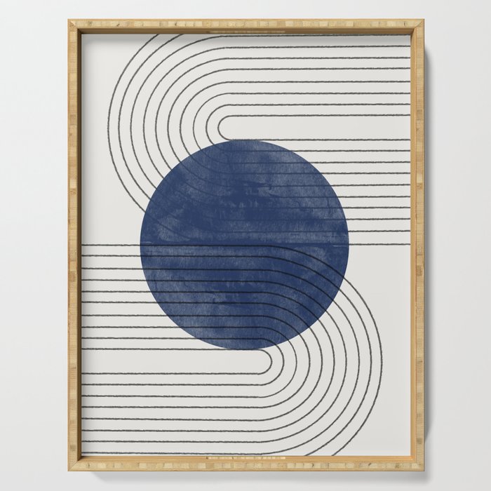 Deep Blue Simple Composition Serving Tray Gallery Image 1