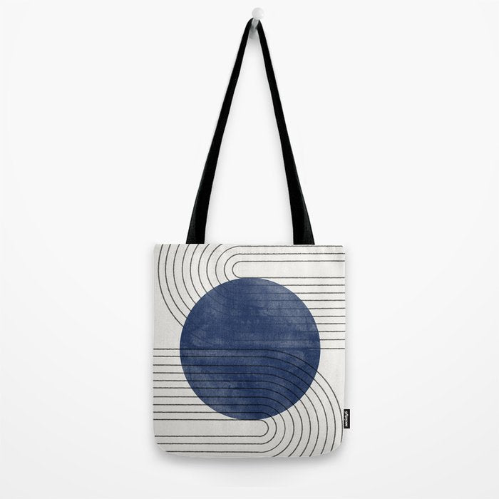 Deep Blue Simple Composition Tote Bag Gallery Image 2