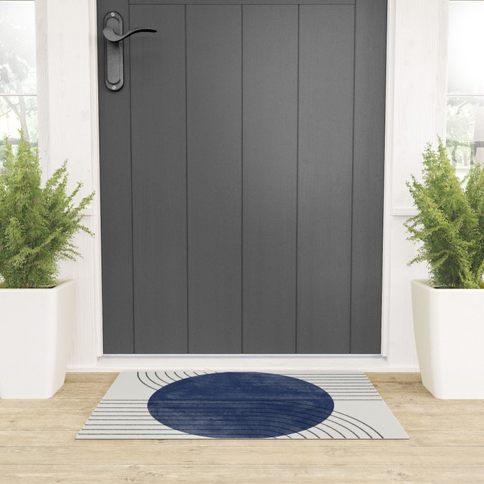 Deep Blue Simple Composition Welcome Mat Gallery Image 3