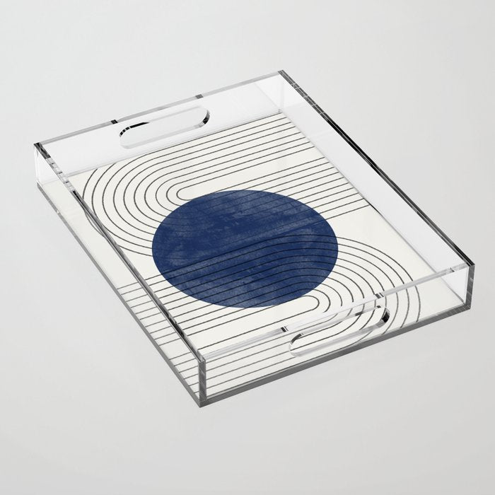 Deep Blue Simple Composition Acrylic Tray Gallery Image 1