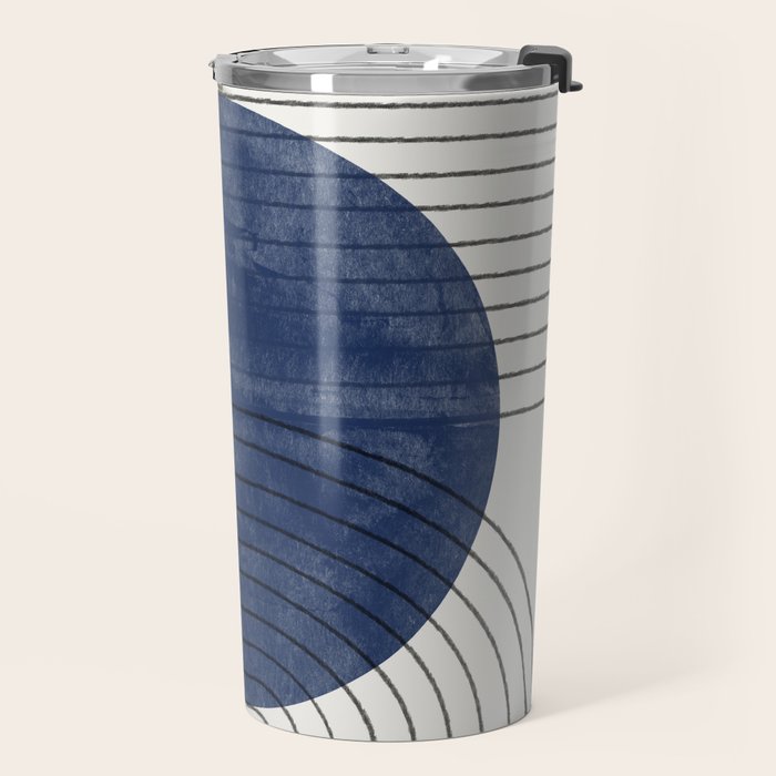 Deep Blue Simple Composition Travel Mug Gallery Image 2