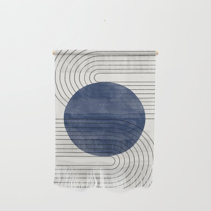 Deep Blue Simple Composition Wall Hanging Gallery Image 1