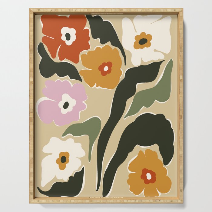 mid century matisse flower market  Serving Tray Gallery Image 1