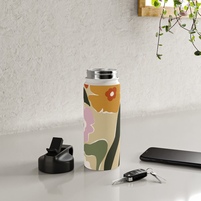 mid century matisse flower market  Water Bottle Gallery Image 4