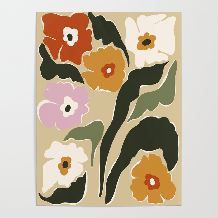 mid century matisse flower market  Poster Gallery Image 1