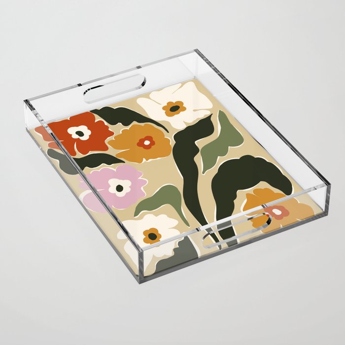 mid century matisse flower market  Acrylic Tray Gallery Image 1