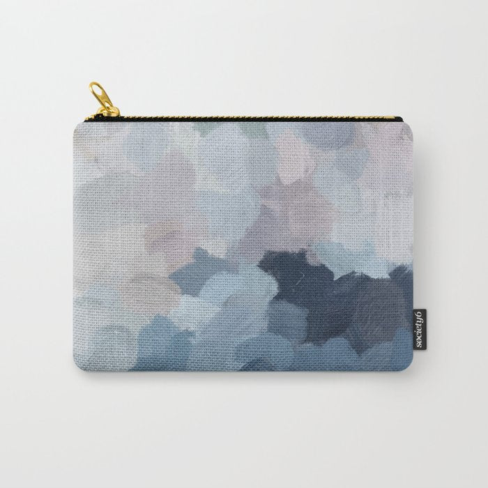 Final Flourishing - Navy Indigo Gray Blue Blush Pink Lavender Abstract Floral Spring Wall Art Carry All Pouch Gallery Image 1