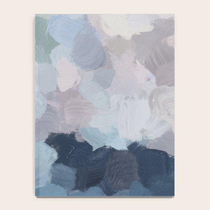 Final Flourishing - Navy Indigo Gray Blue Blush Pink Lavender Abstract Floral Spring Wall Art Notebook Gallery Image 4