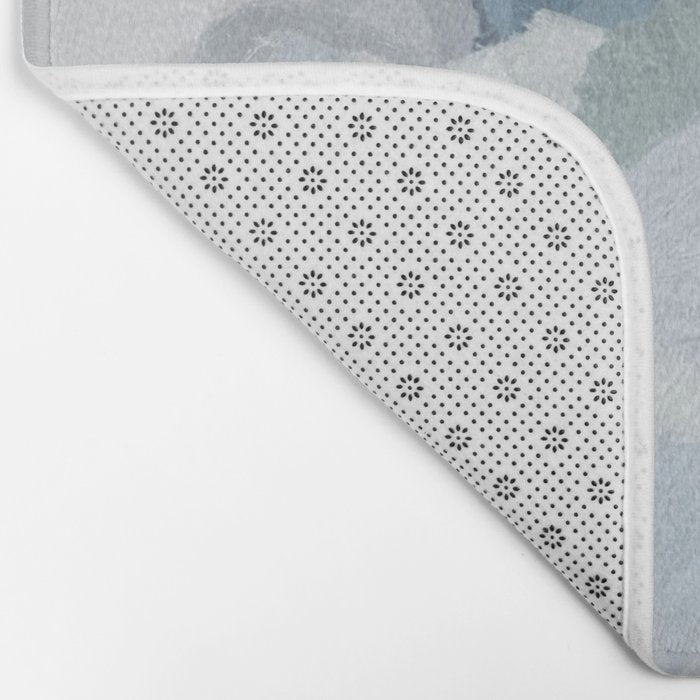 Final Flourishing - Navy Indigo Gray Blue Blush Pink Lavender Abstract Floral Spring Wall Art Bath Mat Gallery Image 2