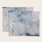 Final Flourishing - Navy Indigo Gray Blue Blush Pink Lavender Abstract Floral Spring Wall Art Placemat Gallery Image 1