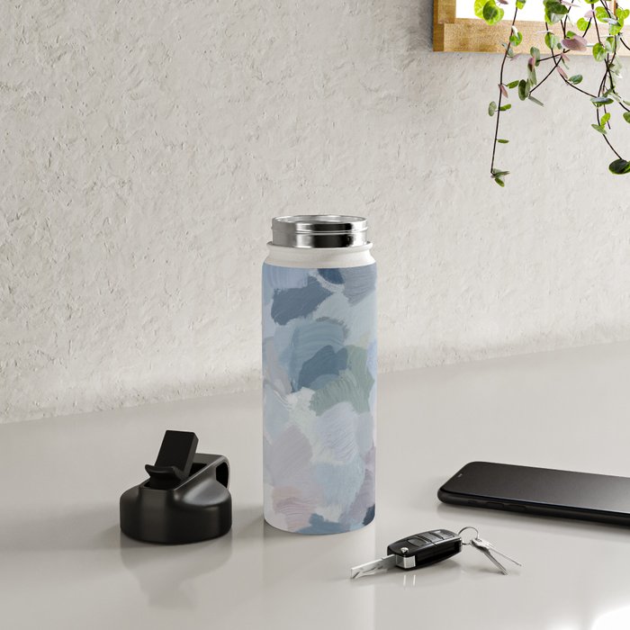 Final Flourishing - Navy Indigo Gray Blue Blush Pink Lavender Abstract Floral Spring Wall Art Water Bottle Gallery Image 4