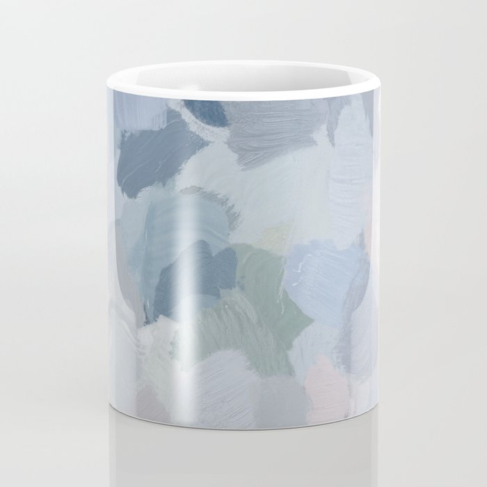 Final Flourishing - Navy Indigo Gray Blue Blush Pink Lavender Abstract Floral Spring Wall Art Coffee Mug Gallery Image 4