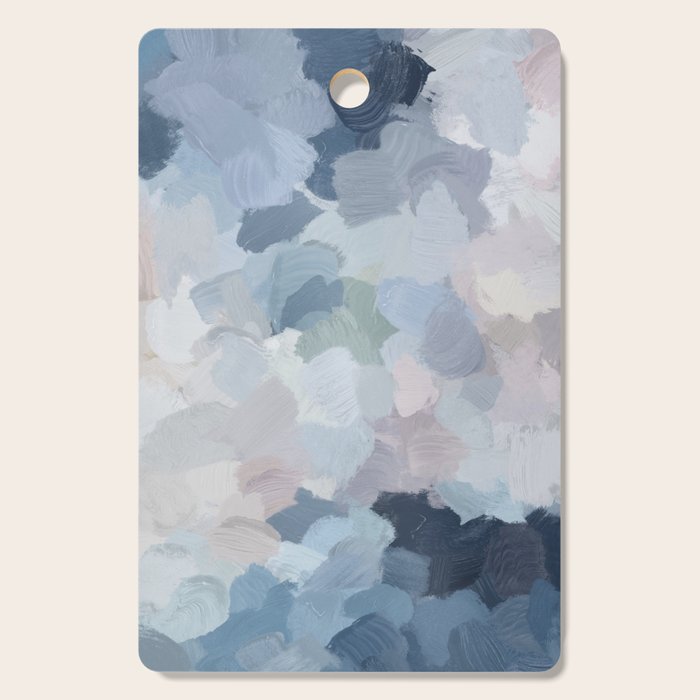 Final Flourishing - Navy Indigo Gray Blue Blush Pink Lavender Abstract Floral Spring Wall Art Cutting Board Gallery Image 1