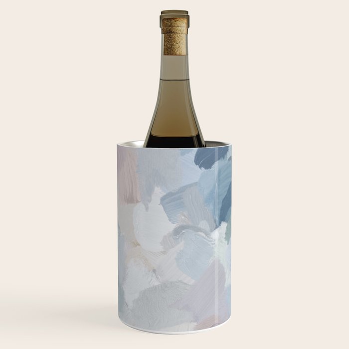 Final Flourishing - Navy Indigo Gray Blue Blush Pink Lavender Abstract Floral Spring Wall Art Wine Chiller Gallery Image 2