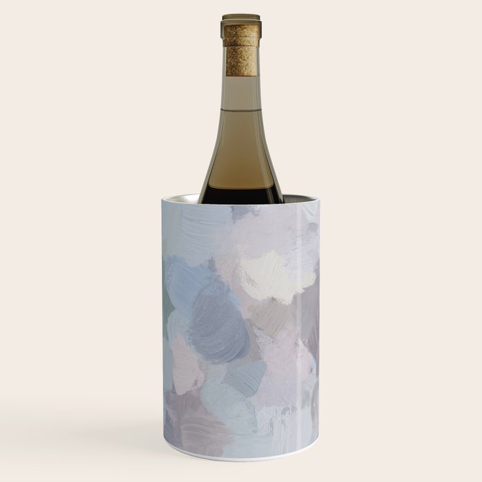 Final Flourishing - Navy Indigo Gray Blue Blush Pink Lavender Abstract Floral Spring Wall Art Wine Chiller Gallery Image 3