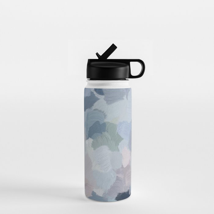 Final Flourishing - Navy Indigo Gray Blue Blush Pink Lavender Abstract Floral Spring Wall Art Water Bottle Gallery Image 1
