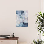 Final Flourishing - Navy Indigo Gray Blue Blush Pink Lavender Abstract Floral Spring Wall Art Poster Gallery Image 2