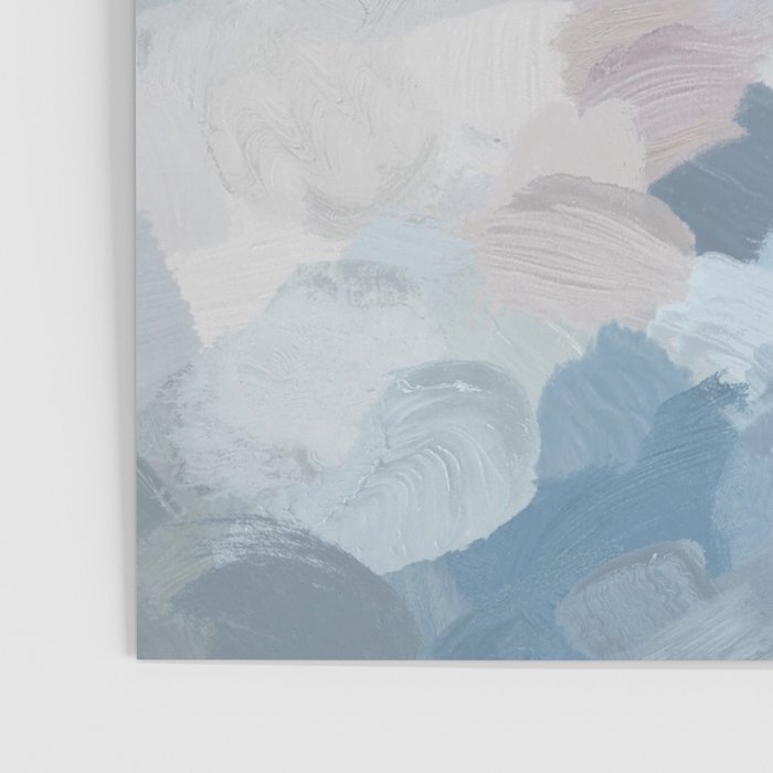 Final Flourishing - Navy Indigo Gray Blue Blush Pink Lavender Abstract Floral Spring Wall Art Poster Gallery Image 3