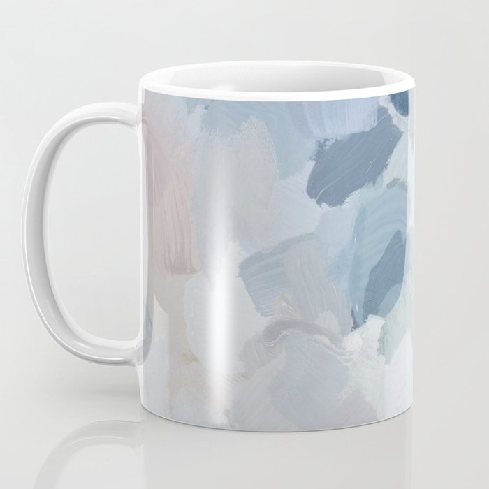 Final Flourishing - Navy Indigo Gray Blue Blush Pink Lavender Abstract Floral Spring Wall Art Coffee Mug Gallery Image 3